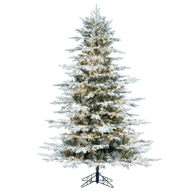 Vickerman 9' x 68" Flocked Kamas Fraser Tree Warm White Low Voltage 3MM LED